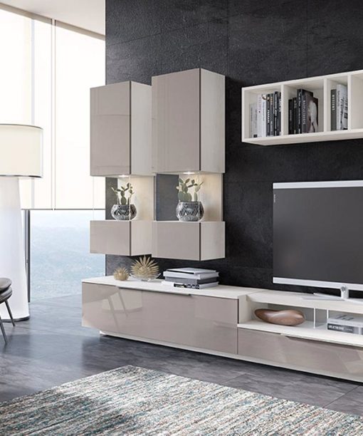 MUEBLE TV NORDICO SUPLEMENTO-HI-FI-CRISTAL-LUZ-LED-Y-VITRINAS-GEMELAS