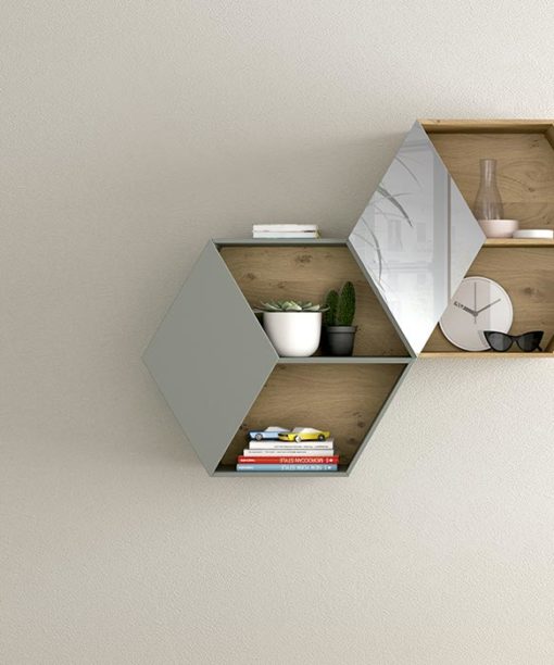 MUEBLE SALON SOLEIL CON ESTANTES MEL DETALLE