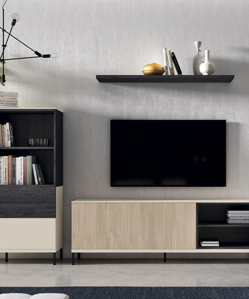MUEBLE SALON TV RAYADO DETALLE PATA