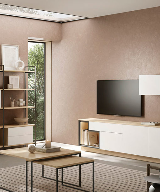 MUEBLE SALON PANEL PALILLERIA DETALLE MODERNO