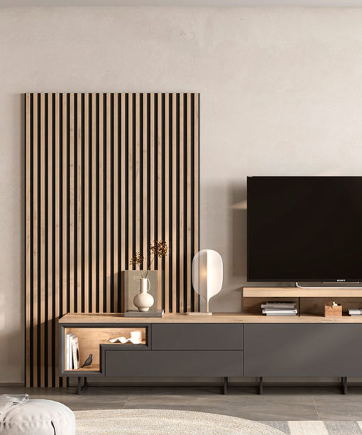 MUEBLE SALON PANEL PALILLERIA DETALLE PATA