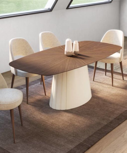 Mesa comedor NOGAL PLUMEADA