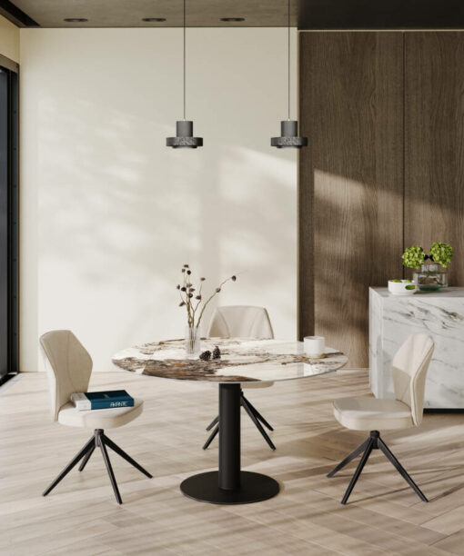 Mesa de comedor LUNA porcelánica