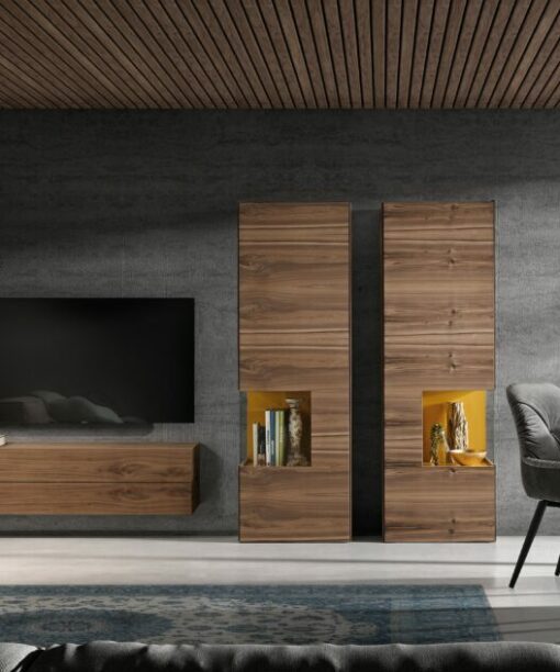 Mueble TV VITRINA NOGAL SALVAJE
