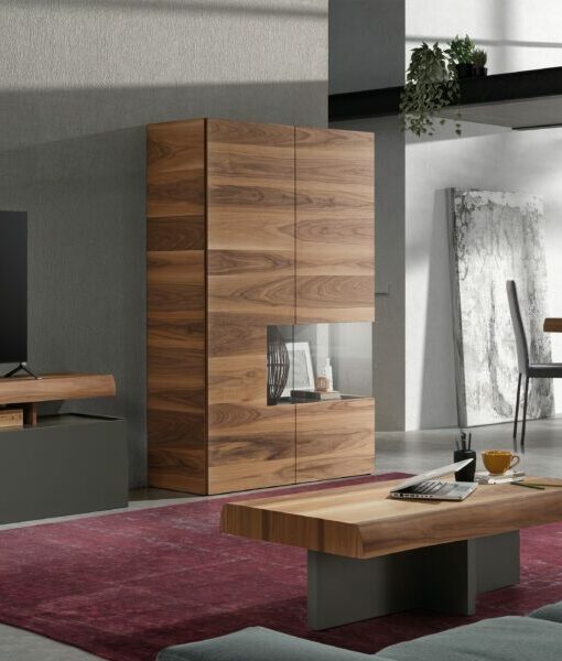 Mueble TV Vitrina NOGAL NATURAL