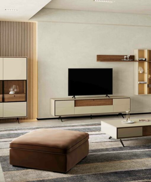 Mueble TV chapa madera natural MILANO