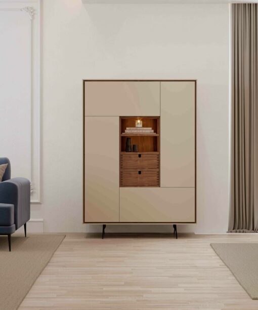 Aparador ALTO chapa madera natural MILANO