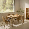 mesa de comedor extensible de madera
