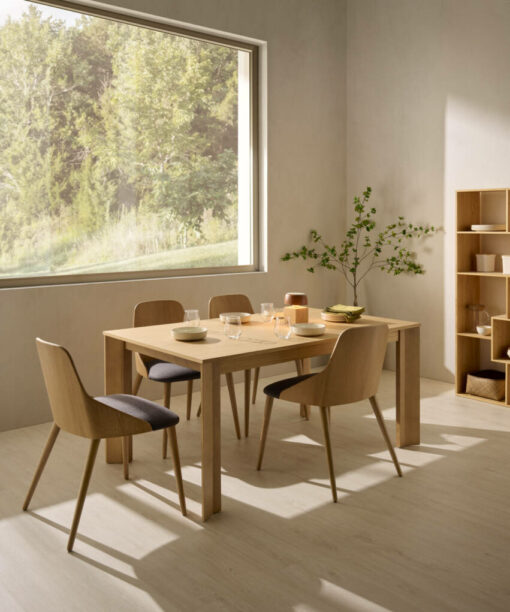 mesa de comedor extensible de madera